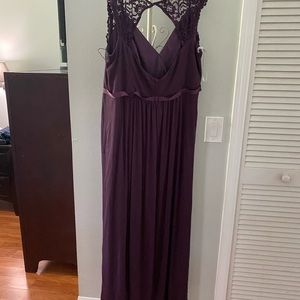 David’s Bridal Lacey plum dress